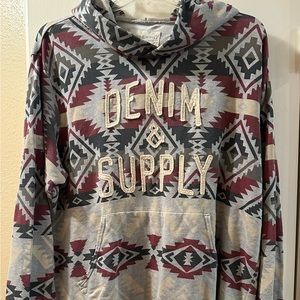 Used Denim & Supply Ralph Lauren Aztec Print Pullover Hoodie XXL